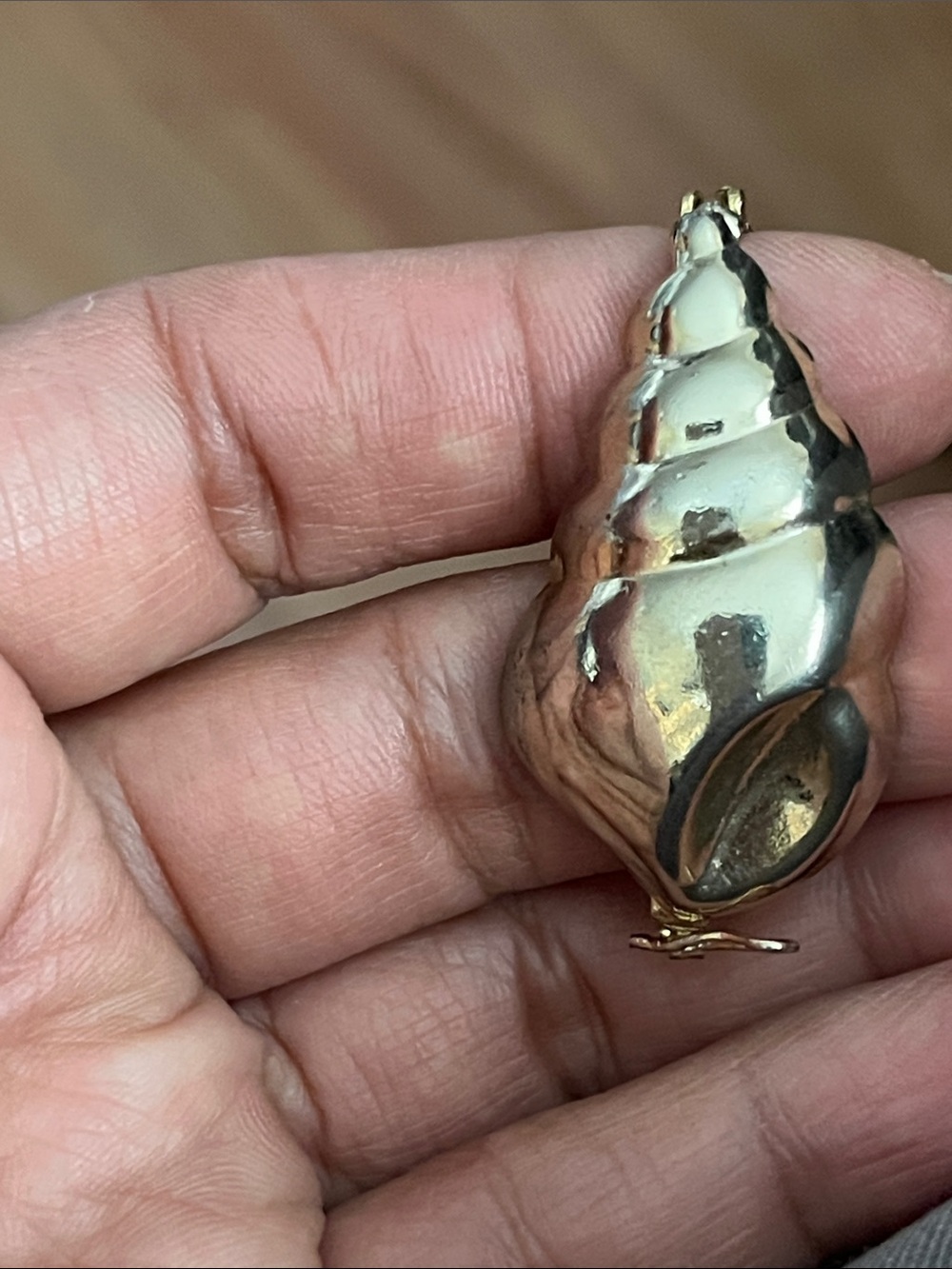 Vintage Gold Tone Shell Brooch